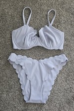 Victoria's Secret Lt Blue Scallop Underwire Bikini M/34DD