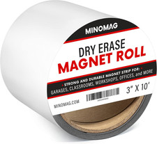 3" x 10' Dry Erase Magnet Roll  Strong Magnetic Whiteboard Tape Roll. Cut in...