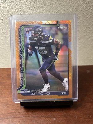 Topps Chrome 2025 Elijah Arroyo Rookie Orange Leather Seattle Seahawks 2/25