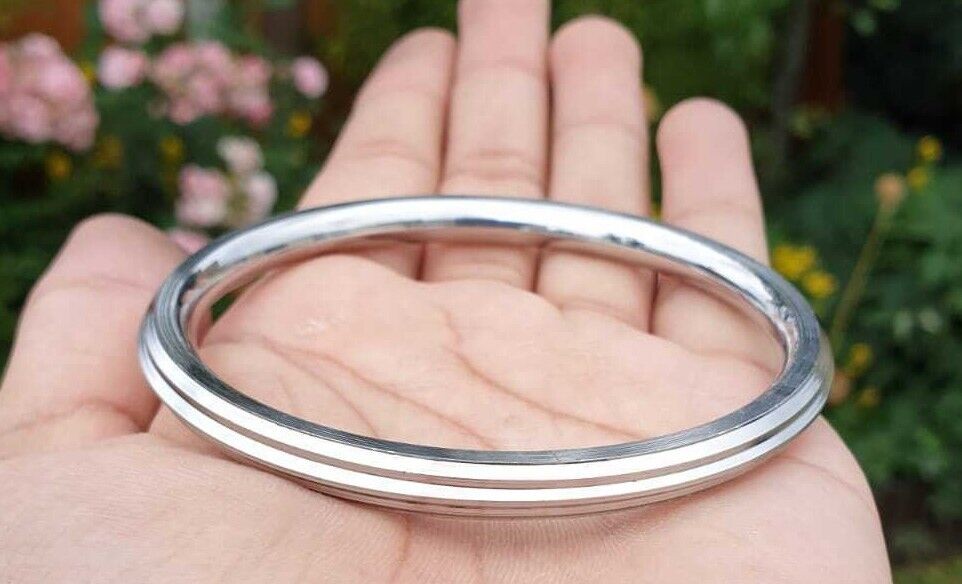 Bracciale Kara Floreale In Acciaio Inox Designer Karha Punjabi Kada - Foto 9