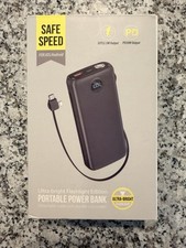 Ultra-bright Flashlight Portable Power Bank, Black, Type-C, iOS/Android
