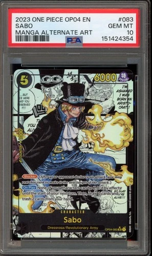One Piece CCG Sabo Manga Alternate Art OP04-083 PSA 10 Gem Mint