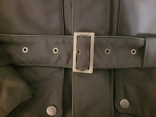 Mens Black Belstaff Black Label Nylon Motorcycle Jacket Leather Trim image 4