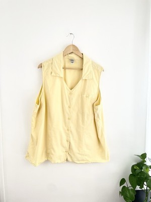 Essentials By Maggie Yellow Sleeveless Tank Top Blouse Women s Plus 3X 26/28
