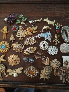 Vtg Jewelry Box Lot Coro Lisner Coro Jessica Figural Pearl Crystal Lot 31 Pieces