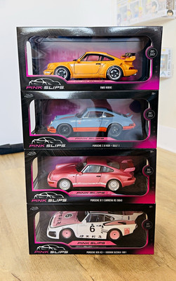 Jada Pink Slips 1:24 Porsche Diecast Set of 4 Gulf Oil RWB/RSR/935 K3