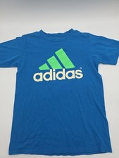 Adidas T-Shirt Men Medium Graphic Blue Tee . 42574