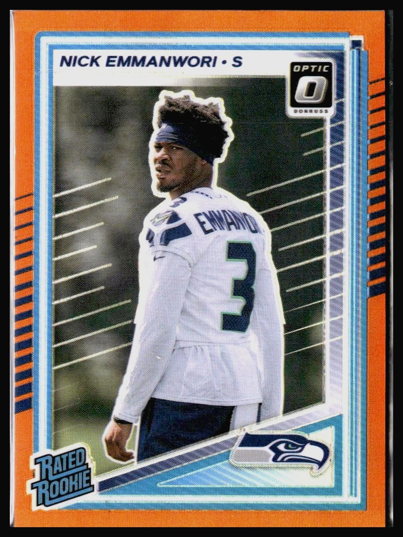 2025 Donruss Optic 277 Nick Emmanwori Orange #/299 Seattle Seahawks RC