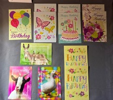 Lot of 12 Greeting Cards w Envelopes Birthday Thank You Animals Floral