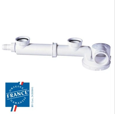 Kit De Raccordement Avec Siphon Extra Plat Pour Évier Double Bac Marque Wirquin - Photo 1/4