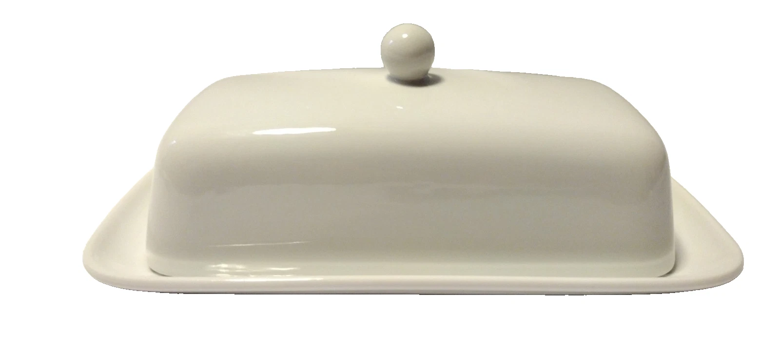 Better Homes and Gardens White Ceramic Covered Butter Dish Classic White B2