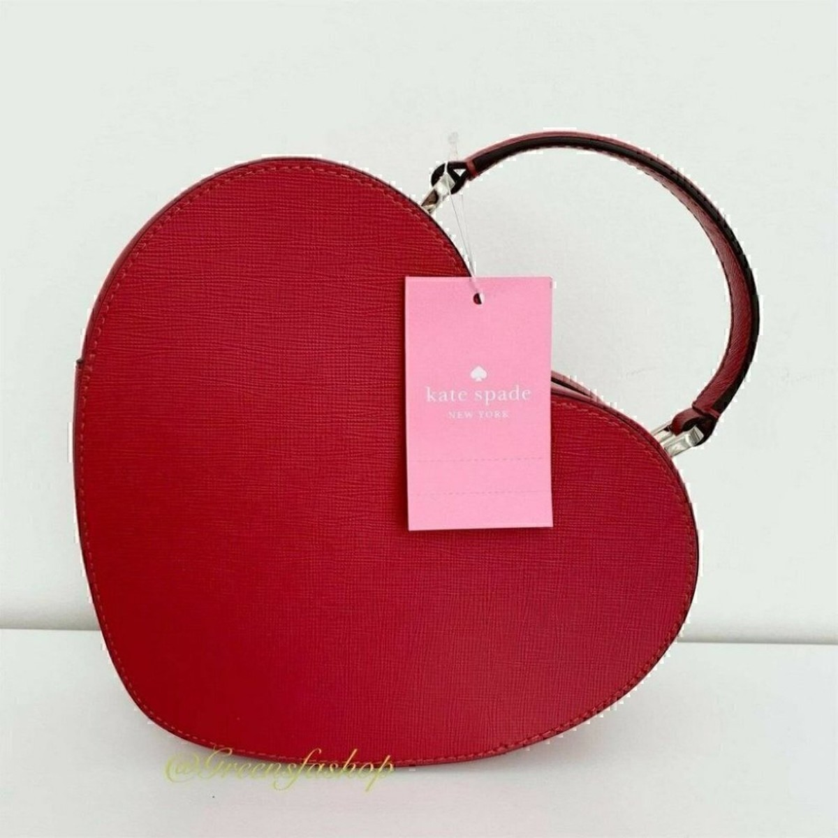 Kate Spade Love Shack Heart Crossbody Purse Leather Candied Cherry