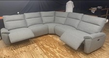 DFS Aussie Express Electric Recliner Corner Fabric 2C2 Sofa In Grey, USB-C Ports