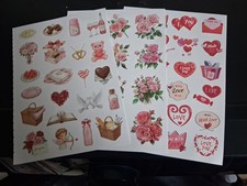 3X STICKERS FOR SCRAPBOOKING/JOURNALS 25x14 CM ST652 ROMANTIC
