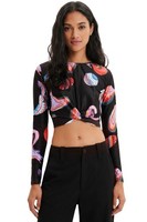 Damenbluse Desigual By Mr. Christian Lacroix Smile Schwarz Mit Aufdruck Xs