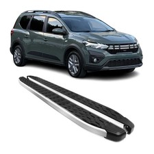 Alu Trittbretter Seitenschweller für Dacia Jogger 2022-2026 Schwarz Silber 2tlg