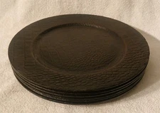 Vtg Pier 1 Imports Reptile Skin Print Charger Plates 13” Lot Of 6 Hosting Party