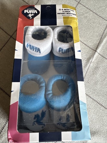 uffa Baby Booties 2 Pack Gift Set Blue 0-6 Months New Boxed