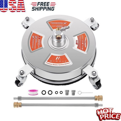 #ad #ad 14#x27;#x27; Pressure Washer Surface Cleaner Attachment W 2 Extension Wand 4000 PSI New $69.82