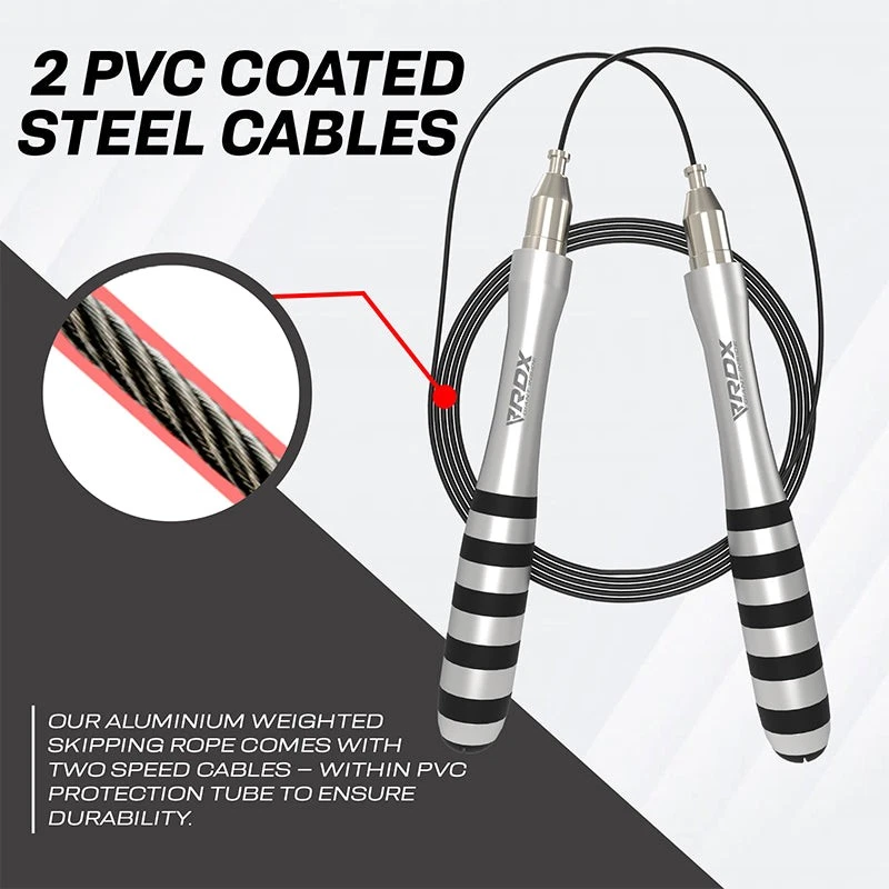 RDX Weighted Skipping Rope 10.3FT – Non-Slip Handles for Boxing & Fitness - Image 2 of 4