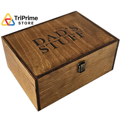 BeeGreeny Dad Gifts, Wooden Dad's 11.6 x 8.7 x 5 inches, Stuff Box