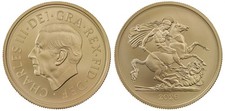 Charles III 2026 gold MS70 Matte First Day Issue Five-Pounds, Five Sovereign BU
