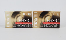 Lot Of 2 Maxell TC-30 VHS-C Premium High Grade HGX-GOLD Camcorder Videocassette