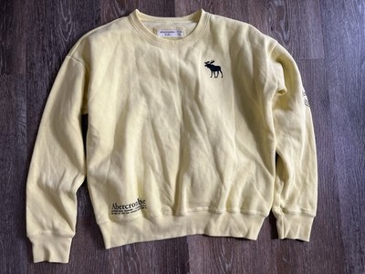 Abercrombie Kids boys essential icon crew sweatshirt in yellow Size 11/12