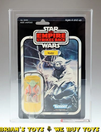 Vintage Kenner Star Wars Carded ESB 41 Back-D Yoda Orange Snake Action Figure...