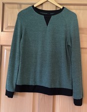 Shein Basics Heather Green Colorblock Crewneck Sweatshirt