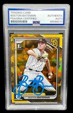 Boston Bateman Signed 2024 1st Bowman Chrome Gold Sapphire /50 Autographed PSA