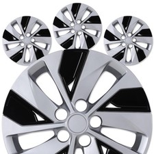 16 Inch Silver&Black Lacquer Hubcaps for 2019-2025 Nissan Altima, Set of 4 Snap