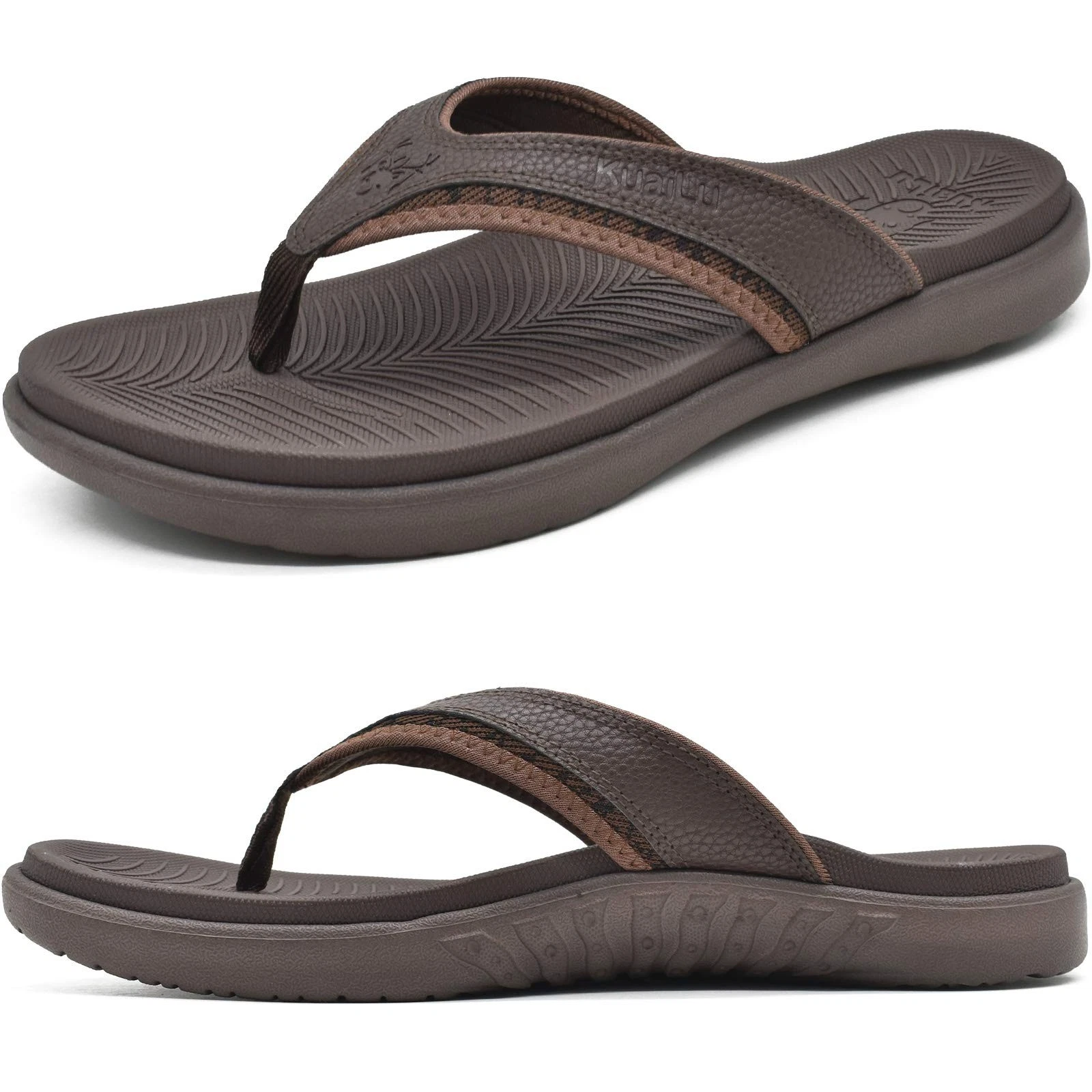 Men's Leather Sport Flip Flops Arch Support Thong Sandals For Plantar Size 10.5
Opens in a new windo