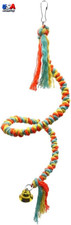 Bird Rope Perch Bird Perches for Cage, Colorful Cotton Bendable Rope Perch Swin