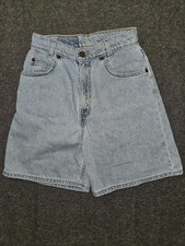 Vintage Levis Denim Shorts Juniors 16 Slim Light Wash Orange Tab 5 Pocket 90s