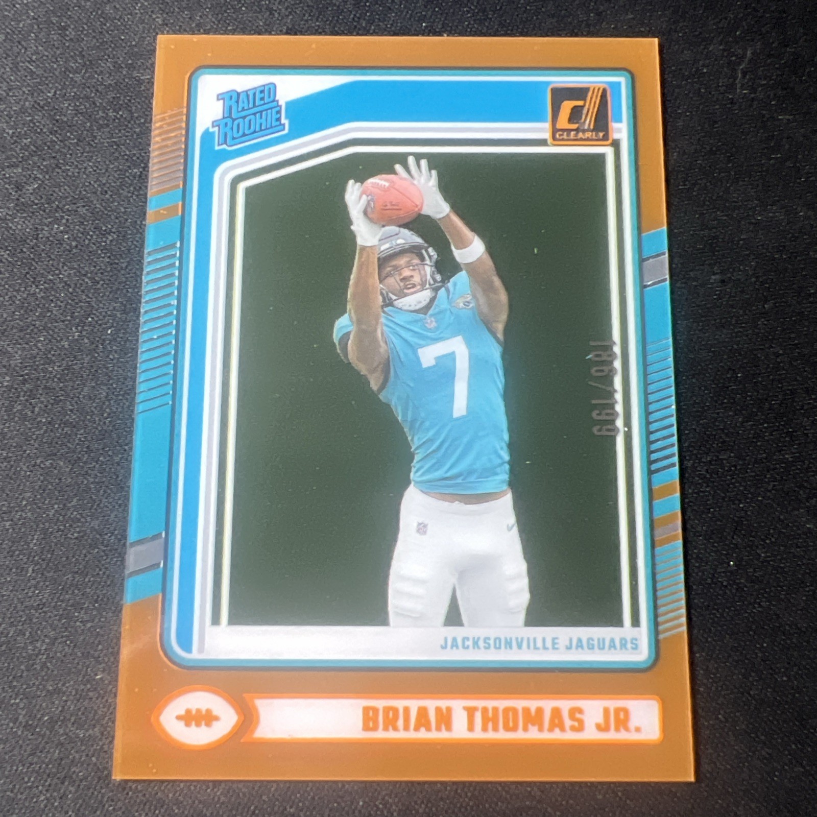 2024 Panini Clearly Donruss - Rated Rookie Brian Thomas Jr. #64 Orange /199 (RC)