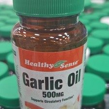 Healthy Sense Garlic Oil 500mg Softgels Odorless Garlic Extract Circulatory Sup