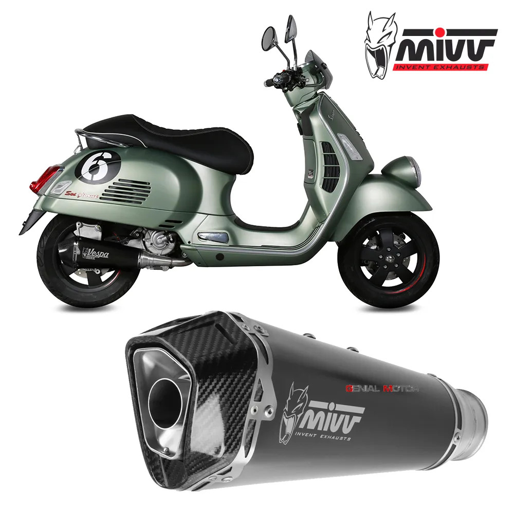 Mivv Complete Exhaust Delta Race Black Inox PIAGGIO VESPA GTS 300 2008 2020