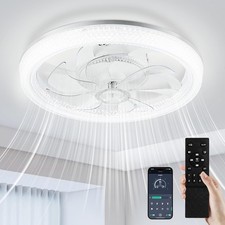 Image of Lightasea 48CM Smart Ceiling Fan with LED Light, 6-Speed, Quiet, Dimmable