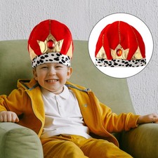 Fashion King Crown Headdress Red Cloth Durable Party Dress Up Hat