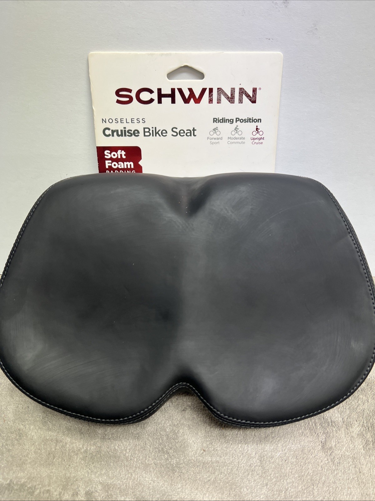 SCHWINN WIDE BLACK NOSELESS CRUISER BICYCLE SEAT/SADDLE PART