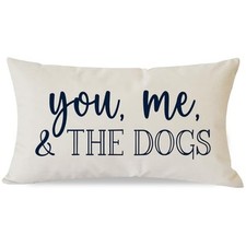 You Me  The Dogs Lumbar Throw Pillow Covers 12x20 Inch Outdoor Rustic