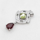 World Class 1.60ctw Garnet, Peridot & White Sapphire 925 Sterling Silver Pendant — photo 3
