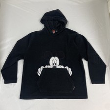 Vintage 90s Mickey Unlimited Black Fleece Women's Hoodie Sweatshirt Size 1X