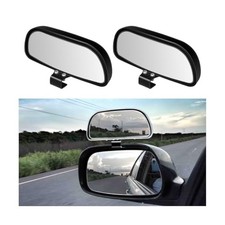 Car Blind Spot Mirror, 360 Adjustable HD Glass Convex Wide Angle 2PCS Black
