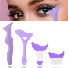 4Pcs Eyeliner Stencils Reusable Silicone Eyeliner Aid Mascara Shield Guard Eyeli
