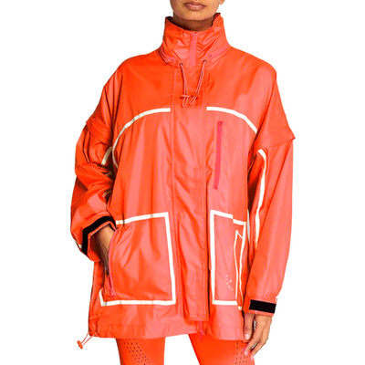 Adidas By Stella McCartney TRUENATURE PACKABLE Hooded Jacket. Color: Red/Orange