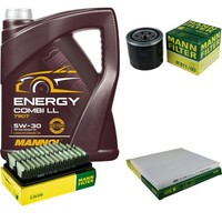 Inspektionspaket 5L Mannol Energy 5W-30 FüR KIA Rio III 1.4 Cvvt Hyundai Accent