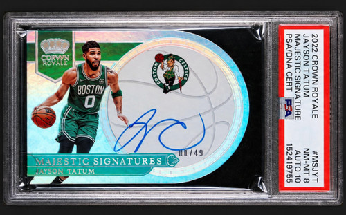 '22 CROWN ROYALE JAYSON TATUM MAJESTIC SIGNATURE SSP AUTO 8/49 PSA 8 AUTO 10🔥