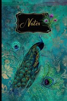 Notizbuch 6X9 Zoll, 120 Seiten Liniert, Peacock, Schreibheft, Journal